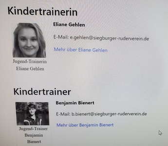 Vorschlag: Jugendwart/Jugendtrainer des SRV - Benjamin Bienert/Eliane Gehlen