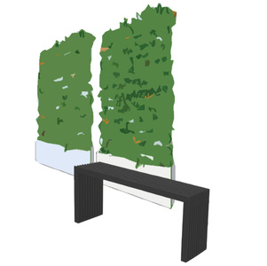 Vorschlag: Sitzgelegenheiten mit vertikalen Gartenstrukturen